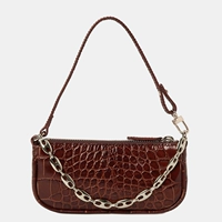 Цепь, бретели, сумка через плечо, крокодиловый принт