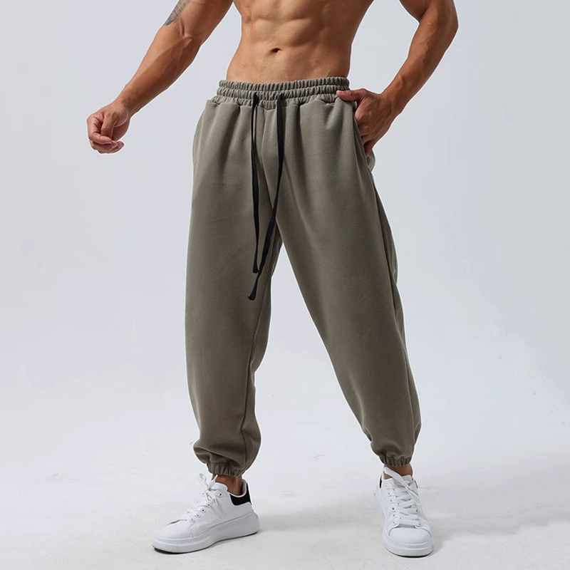 Men's Loose-Fitting Jogger Sweatpants with Drawstring, American Casual Style, Suitable for Running, Muscle Training, Basketball, and Fitness