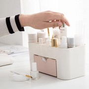 thùng nhựa đựng đồ Phòng khách nhỏ cửa hàng lưu trữ trang điểm hộp lưu trữ đơn giản để bàn hộp nhựa đặt bàn nhựa trang điểm lưu trữ hộp nhỏ - Trang chủ hộp nhựa vuông nhỏ