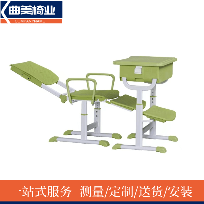 School Lunch Break Desks and Chairs Are Multifunctional, Sturdy and Durable, Suitable for Junior High School Students and Elementary School Training Classes, with Simple Hand-Cranked Height Adjustment Operation