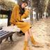 Cao đẳng 2019 Autumn Fashion Loose trùm đầu của phụ nữ đội mũ trùm đầu dệt kim Vẽ ăn mặc Đường dây trung dài Guard nữ 