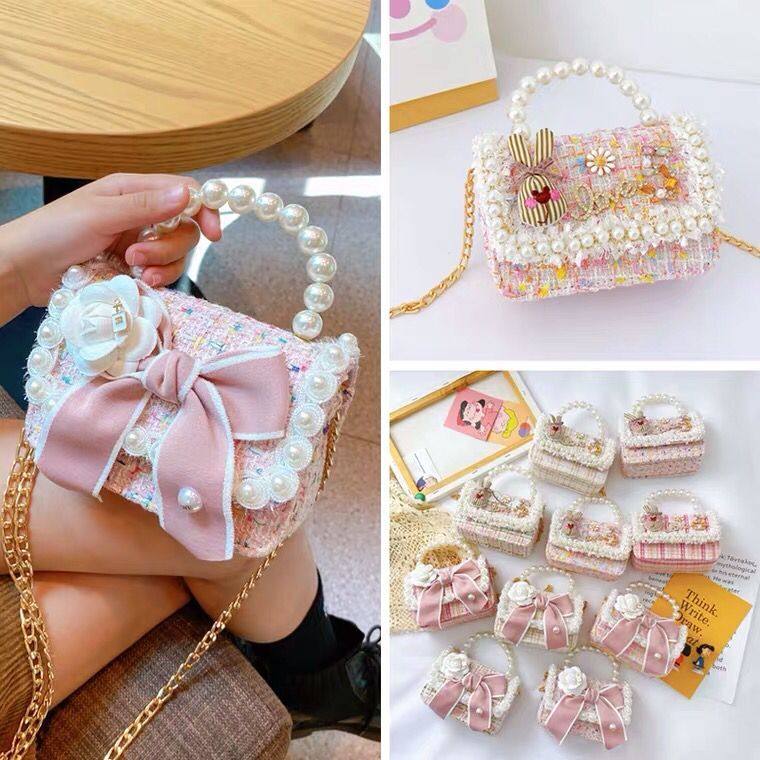 GPNY Gift Girl Bag Adorable Foreign Air Skew Satchel Fashion Children Princess Pearl Mini Handbag Sends-Taobao