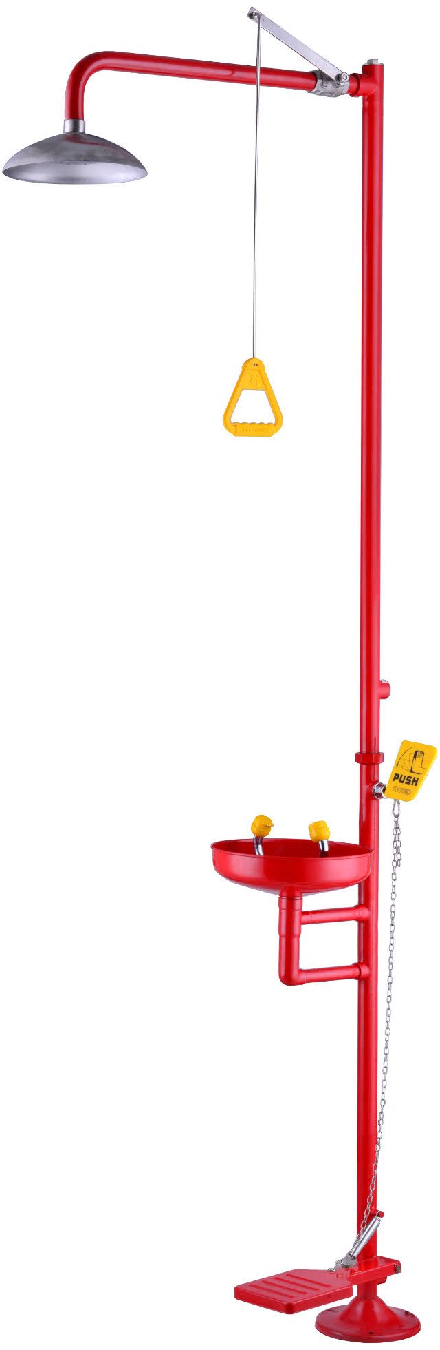 Stainless steel fine polished spray eye-washer 0858 flush with eye-washing machine (manual pedaling combined)