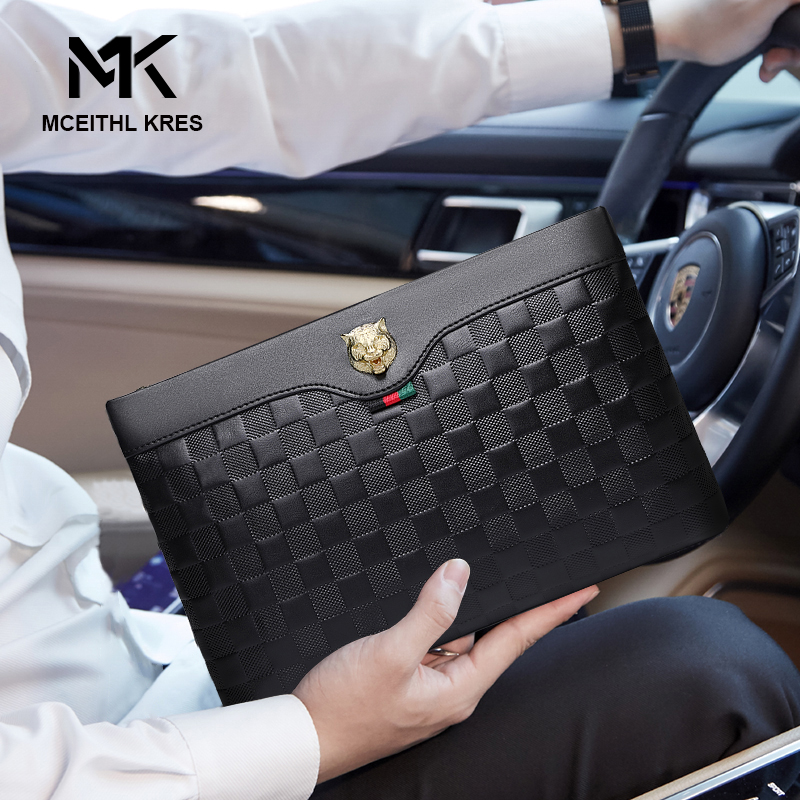 mk Handbag Men Leather Envelope 2022 New Men Handbag Business hand grab Buffalo Clipper Wallet Men's bag
