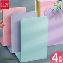 Morandi color book stand 4 pieces simple large book clip book by bookend students use book stand desktop storage creative ins Wind high school students simple desk book stand book book iron bracket