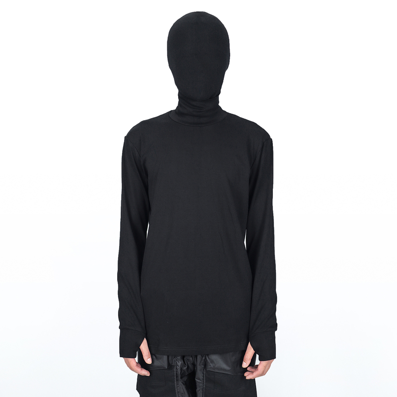 Chrysomallon High-Neck T-Shirt for Men, Tight-Fitting Long-Sleeve Base Layer with Finger Holes, Dark Style, Same Style as Jackson Wang