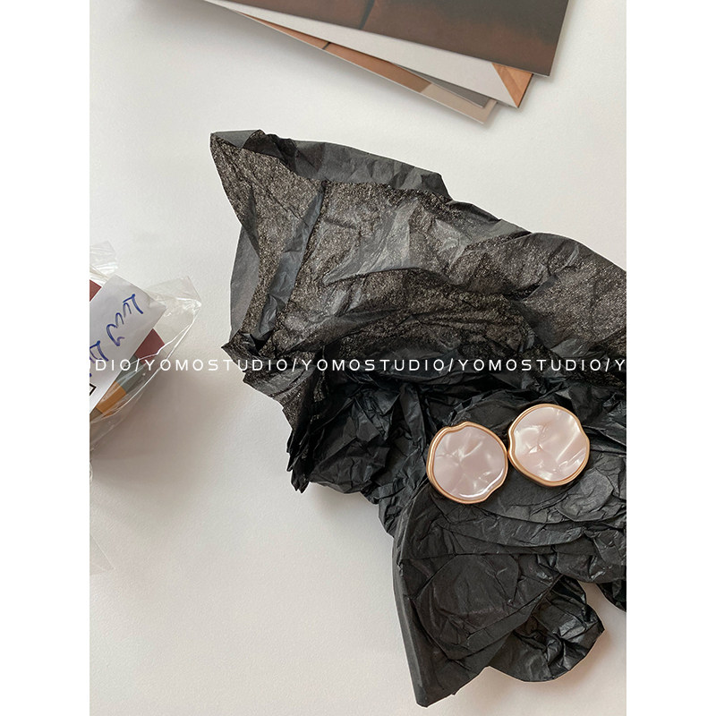 YOMOSTUDIO Xiaoxiang celebrity style metal button shaped apple irregular woolen coat cardigan button