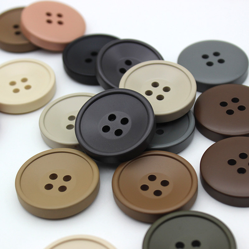YOMOSTUDIO round resin spray-painted button double-sided nylon coat button big sweater button cotton linen clothes button