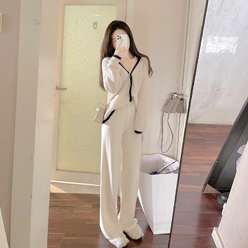 Spring Clothing 2022 New Small Balsamic Wind Suit Kit Matching Women's Spring Casual Fashion Senior Sensation Broadlegged Pants
