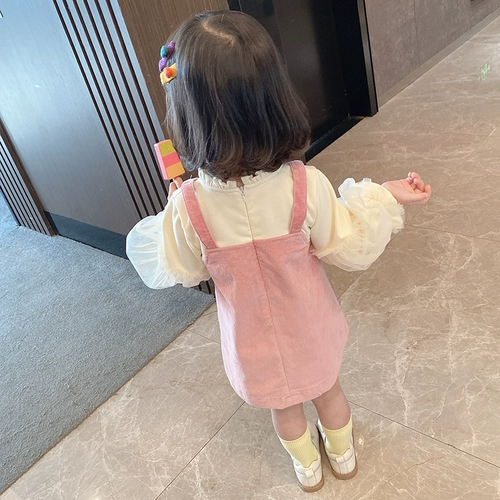 Слинг для девочек, платье, детский комплект, в западном стиле, популярно в интернете, детская одежда, осенний