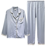 Осенняя летняя пижама, тонкий шелковый лонгслив, милый комплект, 2020