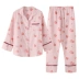 Đồ ngủ đào đào nữ cotton và vải lanh mùa hè mỏng sinh viên phù hợp với hai mảnh phù hợp với cô gái quần dài tay dịch vụ nhà - Giống cái đồ ngủ đẹp Giống cái
