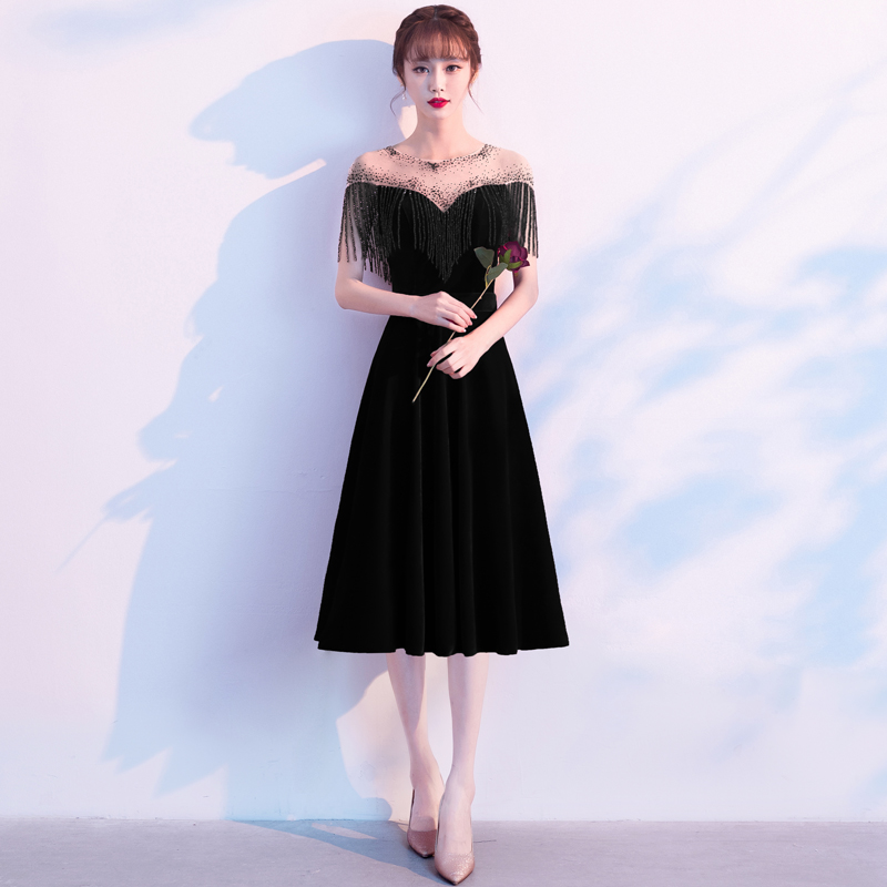  Black mid -length (velvet)+XXL  