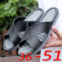Mens extra-large code slippers Summer 45 Outer wear 46 super-large number 47 plus fertilizer widening 48 waterproof slip 49 massage bottom 5051