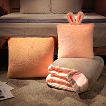 Holding Pillow Quilt Dual-use Back Cushion Close To Pillow Sleeping Office On-board Pillow Fold Thickening Four Seasons Universal Two-in-one