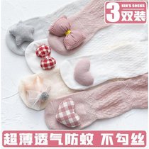 Newborn infants and women baby anti-mosquito socks summer thin mesh breathable knee-length cotton