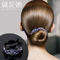  Hairpin Korean headdress Adult all-match elegant rhinestone twist clip bud head Lady plate hair top clip meatball hair ornament