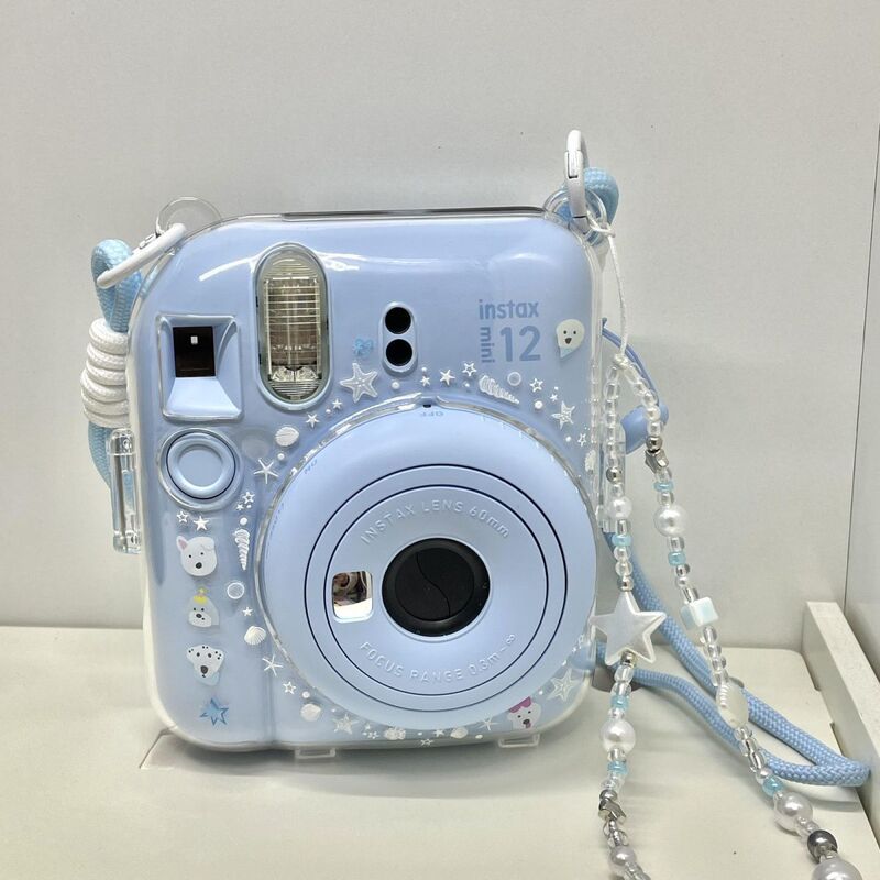 [Mini12 Transparent Shell] Instax Crystal Shell Polaroid Hard Shell Camera Protective Shell Chain Trendy