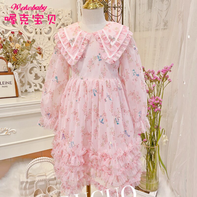 Girl Spring Dress Foreign Dress 2022 New Children Princess Dresses Dresses Spring Autumn Dresses Superfairy girls Long sleeves Chauffo
