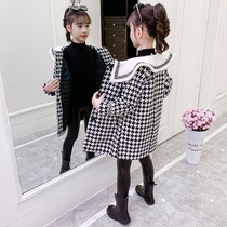 Girls woolen coat autumn and winter clothes 2021 New thickened children Korean version of foreign style girl small fragrant wind woolen coat
