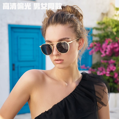 Солнцезащитные очки для мужчин и женщин такую ​​же ретро-рамный кадр, приводящие специальные ультрафиолетные ультрафиолетовые лучи и большое лицо HD Anti-Strong Light New Model