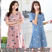 Ngủ váy phụ nữ mùa hè bông sleevecute ngắn gió cổ tích dài lớn đang chất béo mm quần áo nhà pajama chúa gió