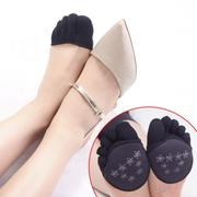 vớ toe-to-toe womens màu da giúp thịt thấp màu nửa ngón tay mùa hè cô gái nhỏ phù hợp với nửa cọ bông trước.