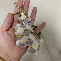 LVGEDETE puppy dog ​​French bucket pendant car keychain cute couple gift backpack pendant keychain
