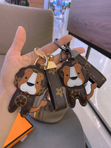 LVGEDETE old flower big lion cute bag ornament creative car key chain pendant leather rope key chain