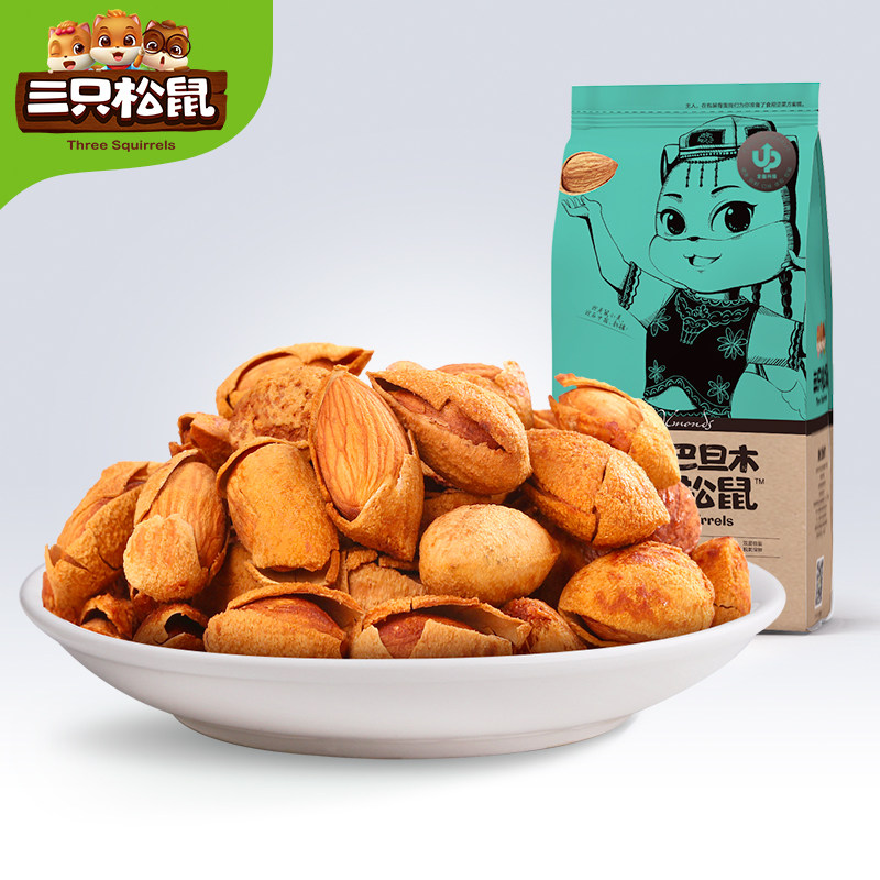 Three squirrels casual snack big head set _ hand peeled badan wood 185g