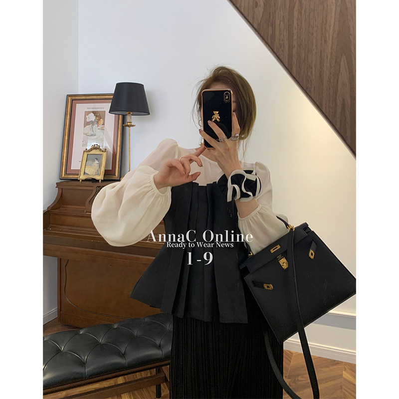 Money Mercy West Heavenly Retro Crimson Shirt Woman Korean version loose design Feeling Small Crowdshirt 2022 Spring New