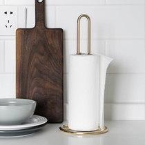The iron art Nordic kitchen tissue rack table kitchen roll paper holder non-perforated vertical paper towel storage rack
