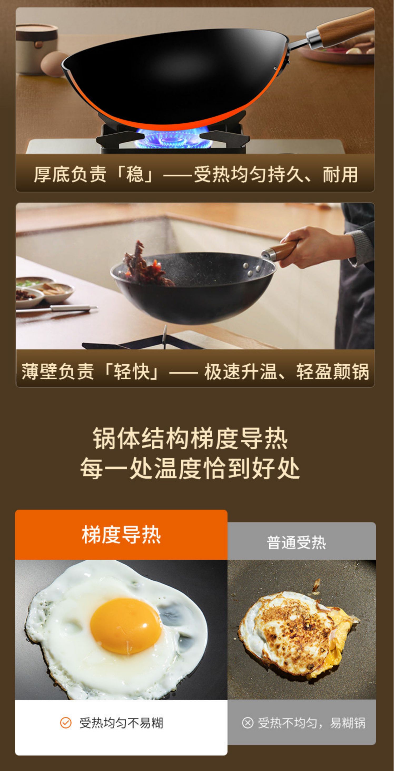 安享好物 安享A级炒锅-九阳极铁 圆底铁锅  