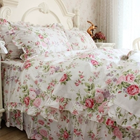 Хлопковый пододеяльник, белый комплект, 4 предмета, популярно в интернете, цветочный принт