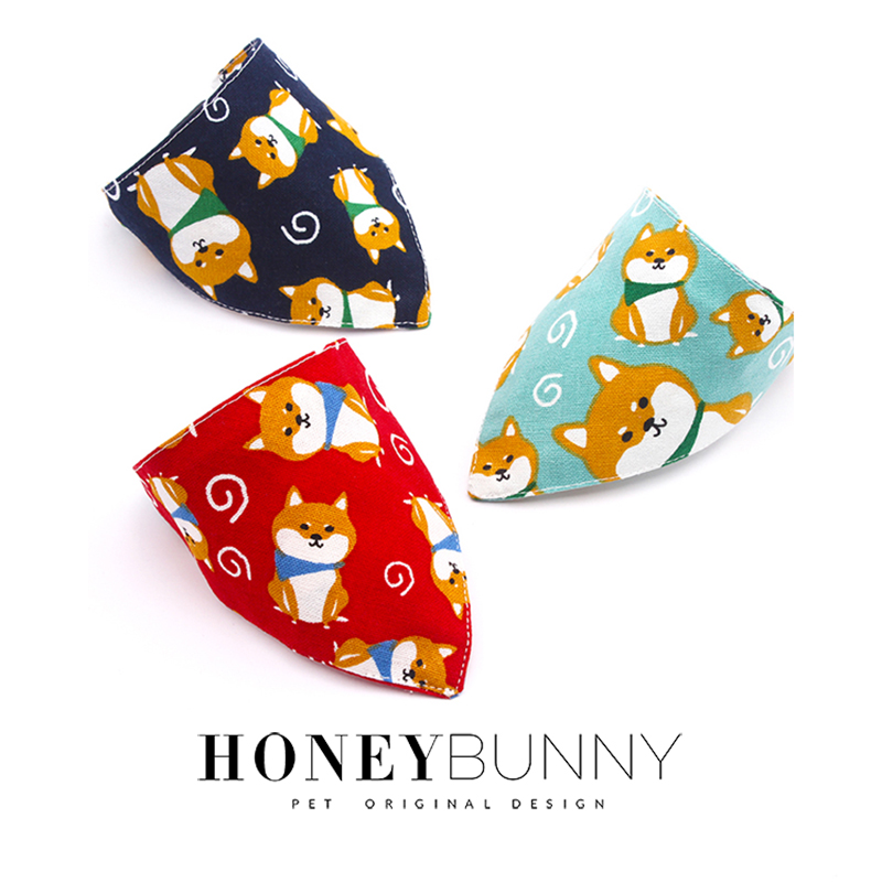 Pet Jewelry Cat Dog Collar Bell Japanese Shiba Inu Triangle Saliva Towel Golden Retriever Akita Inu Scarf