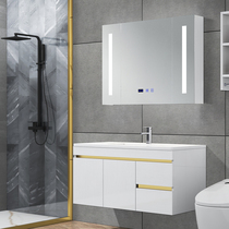 Light Extravagant Intelligent Bath Room Cabinet Composition Hand Wash Pool Washbasin Cabinet Modern Simple Toilet Solid Wood Surface Basin Wash table