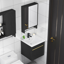 Small Household Solid Wood Bath Cabinet Home Toilet Wash Face Pool Modern Minima Light Lavish Hanging Wall Style Wash Table Combination
