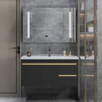 Bathroom Suit Bath Room Cabinet Combo Modern Light Lavish Toilet Wash Terrace Small Family Solid Wood Washbasin Mirror Cabinet