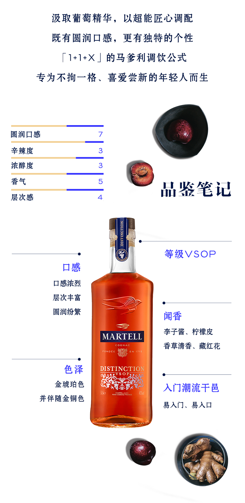 法国进口 马爹利 Martell 鼎盛 VSOP级白兰地 干邑洋酒 500ml 图2