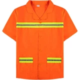 Летняя дышащая футболка для работы, светоотражающий комбинезон, короткий рукав