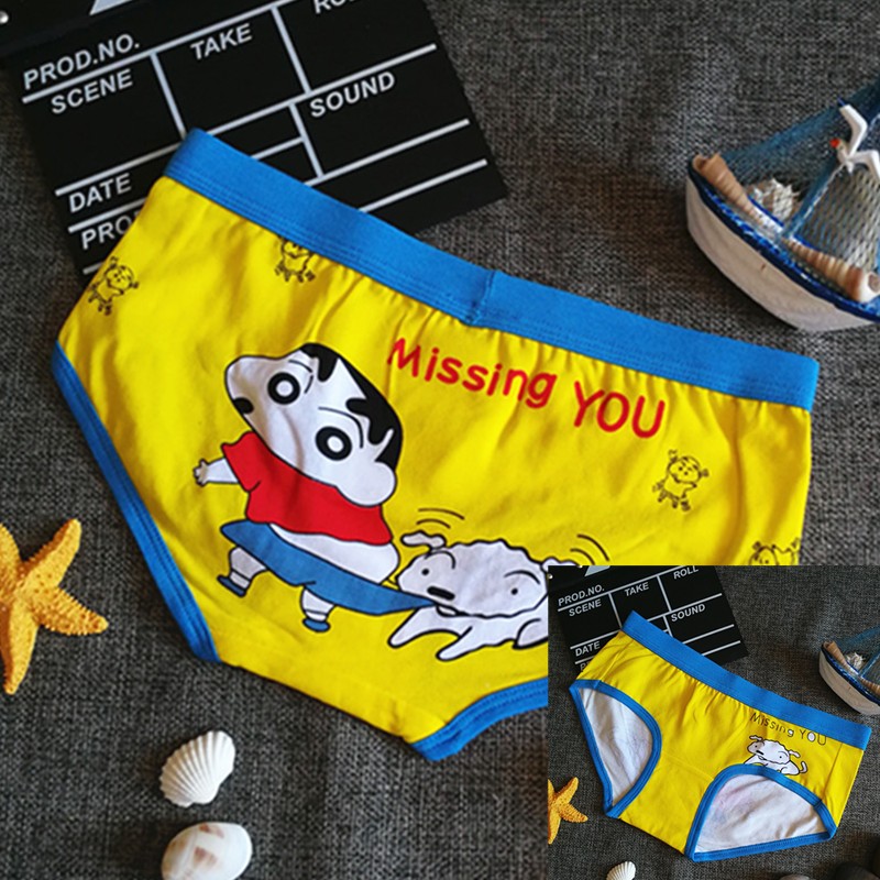 Full 2 ​​phụ nữ trung tính giản dị mid-eo cotton tam giác phim hoạt hình đồ lót cổ điển dễ thương thể thao quần lót thun lạnh