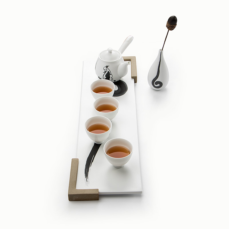 Mr Kung fu tea set of nanshan hand - made nature white porcelain tea set the whole tea dry terms plate