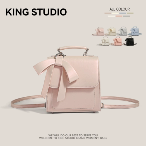 Небольшой дизайнерский рюкзак с бантиком, сумка через плечо, модный портативный ранец, городской стиль