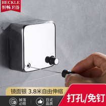 Stainless steel invisible telescopic clothesline balcony indoor cooler artifact non-perforated bathroom hotel simple wire rope