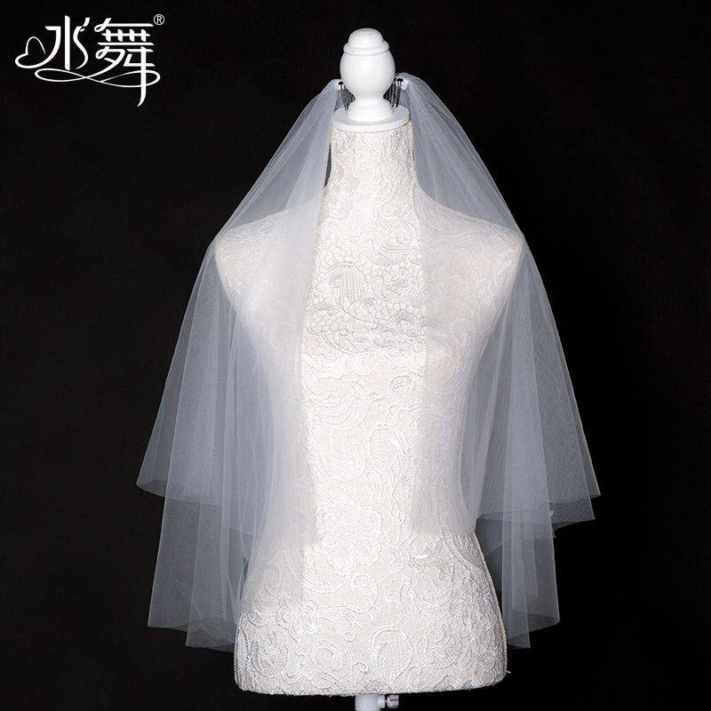 Water dance Grand wedding with double layer with comb bridal head yarn soft yarn wedding dresses accessories head yarn R0181
