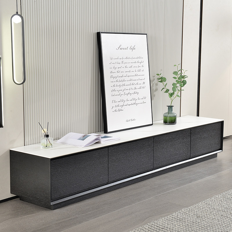 Italian slate TV cabinet coffee table combination modern minimalist small apartment floor cabinet living room minimalist Nordic TV cabinet
