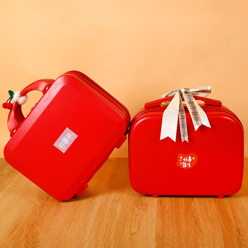 Souvenirs portable mini small suitcase suitcase 14 inch suitcase female wedding fashion national tide can be customized name