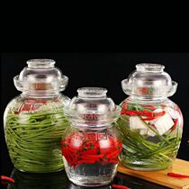Jane self-discharge sparkling wine glass bottle food-grade household sealed can with lid kimchi jar Pickles self-brewed faucet