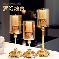 Nordic Retro Containers Crystal Candle Holders Home Table Candlelight Dinner Nordic Crystal Romantic Decorative Candle Hem