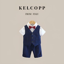 Costume italien KELCOPP pour enfants costume dété pour garçon beau costume de performance à fleurs britanniques pour garçon 61